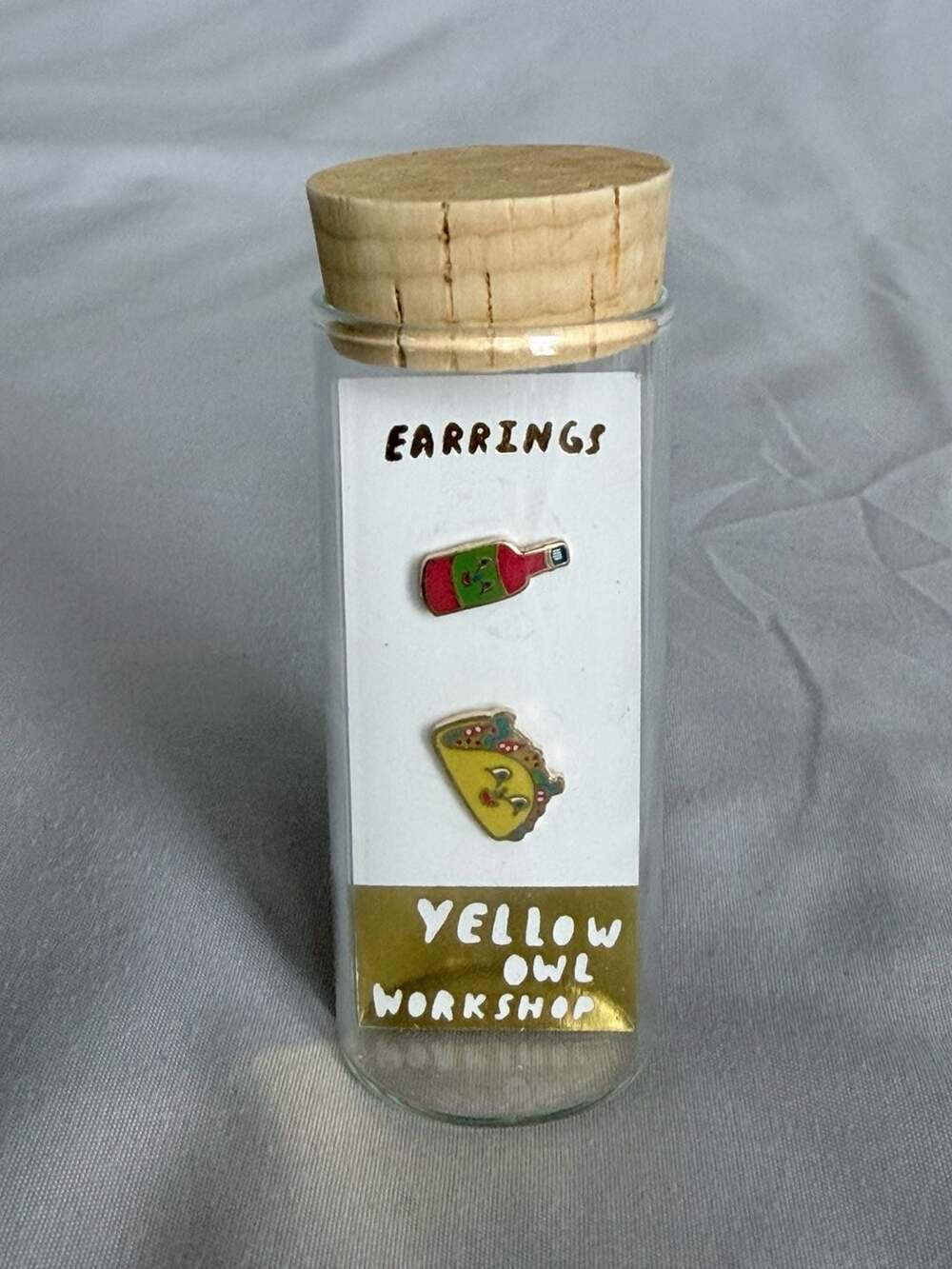 Yellow Owl Workshop Taco And Hot Sauce Enamel Stud Earrings